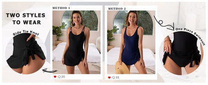 Women's One Piece Swim Romper Built-in Bra Adjustable Wide Straps Swimsuit Summer Full Coverage Comfy Bikinis Set Swimwears