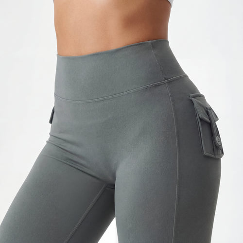Sculpting High-Waist Button Pocket Leggings